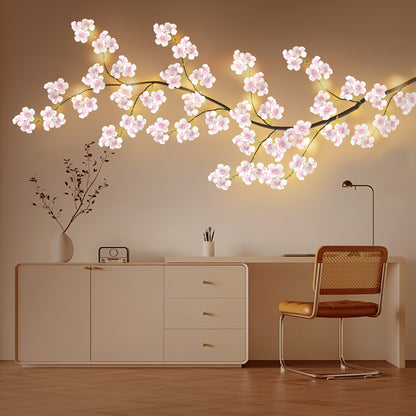 USB Powered Cherry Blossom Branch Lamp, 1pc Energy-Efficient LED Strip Lights with Push Button Control, Realistic Artificial Flowers for Spring/Summer Indoor/Outdoor Decor, Wedding, Christmas - No Battery Included