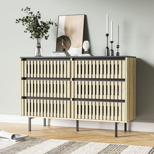 Modern Bedroom Storage Cabinet With 6 Drawers Spacious Dresser Organizer For Clothes Essentials