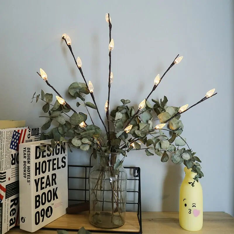 LED Willow Branch Lamp: Elegant Home Decor Accent