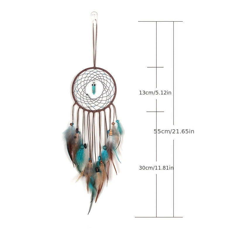 Bohemian LED Dream Catcher - Handmade Feather Night Light, Serene Wall Decor Gift for Home & Office