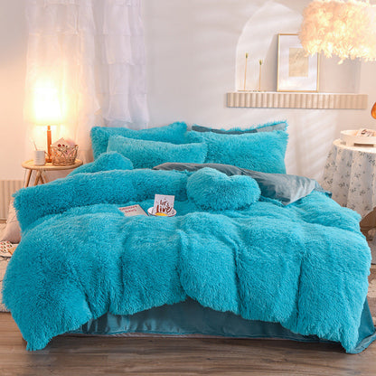 Luxury Thick Fleece Duvet Cover Set – Fluffy Plush Bedding For Winter Warmth (Queen/King Sizes)