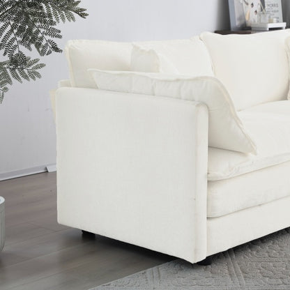 Chenille Two Seater Sofa With 1 Footrest 2 Seater L Shaped Sectional With Ottoman Loveseat With Ottoman For Small Living Space
