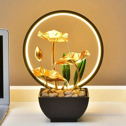 Soothing LED-Lit Tabletop Fountain - USB Powered, Indoor Air Quality Enhancer - Ideal Home/Office Decor & Thoughtful Gift