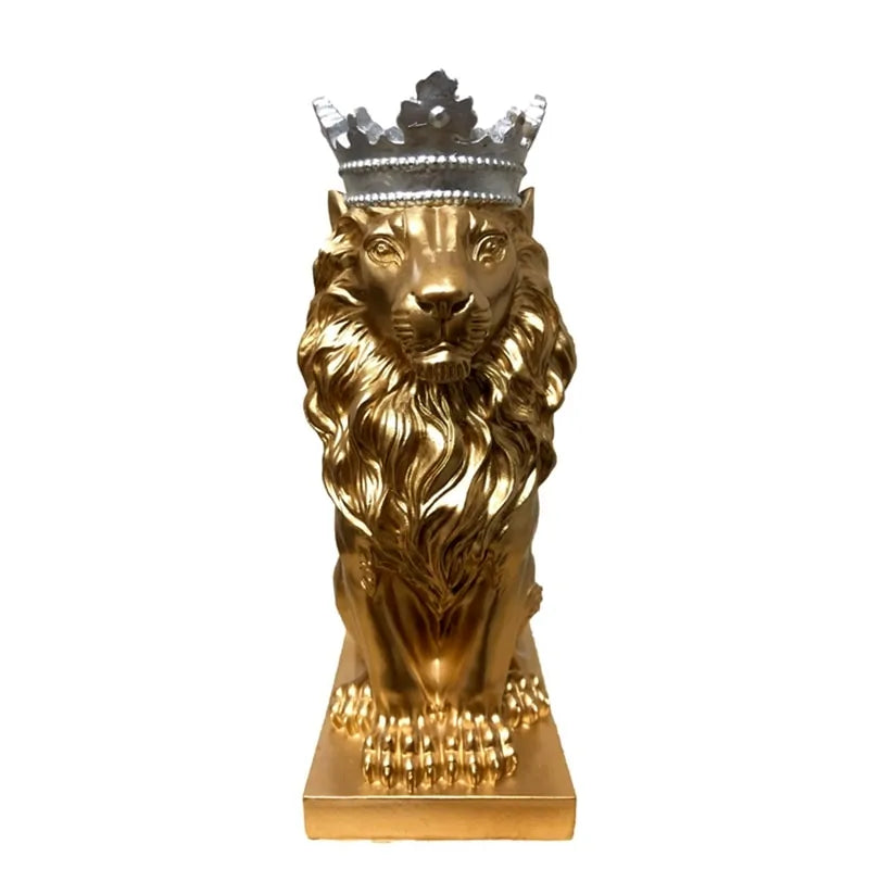 Abstract Crown Lion Sculpture