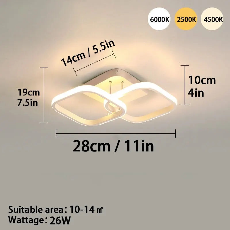 LED Ceiling Chandelier 3 colour lamps & 1 colour lamp for Bedroom/Dining Room