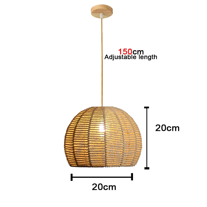 Retro Hand Woven Bamboo Chandelier Chinese style Droplight Hotel, Bedroom, Living room, Art Decor pendant Light