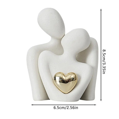 Decorative Abstract Couple Statue, Modern Decoration Home Sculpture Ceramic Figure Crafts Ornaments