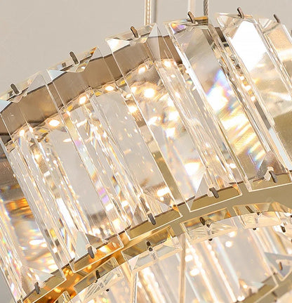 Royal looking heavenly crystal multiple ring-shaped chandelier, Living room Pendant light