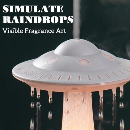 Smart Remote LED Humidifier Mushroom Rain theme with Colorful Lights Raindrop Aroma Humidificador for Home