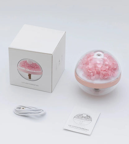 Air Humidifier USB Rechargeable Home Hydration Humidifier Colour LED Light Mist Maker Flower Humidificador