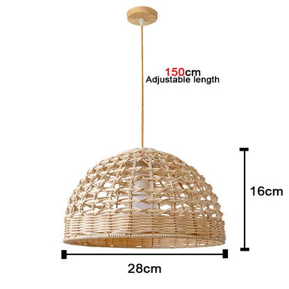 Retro Hand Woven Bamboo Chandelier Chinese style Droplight Hotel, Bedroom, Living room, Art Decor pendant Light