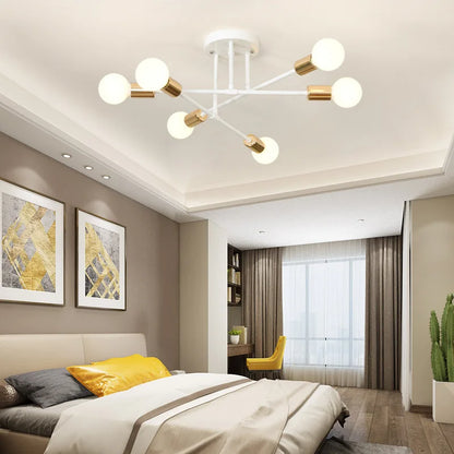 Ceiling Chandelier Metalic LED Light Frame Suitable for Bedrooms Living Rooms