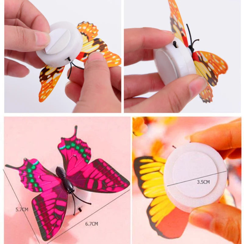 Butterfly Night Lights 3D Butterfly Wall Sticker Lamps Luminous LED Home Decoration Light