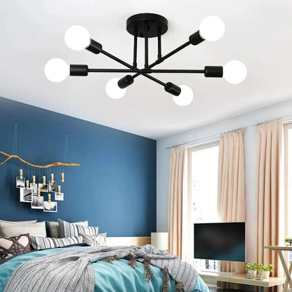 Ceiling Chandelier Metalic LED Light Frame Suitable for Bedrooms Living Rooms