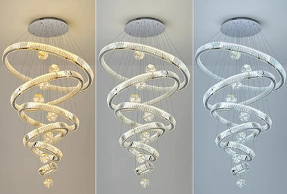 Royal looking heavenly crystal multiple ring-shaped chandelier, Living room Pendant light