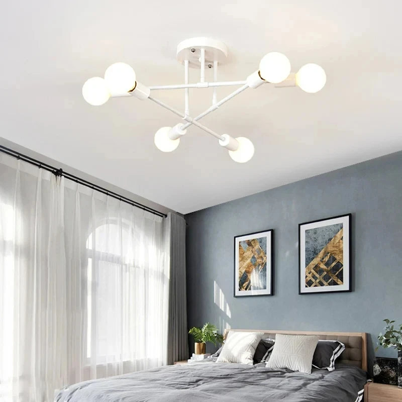 Ceiling Chandelier Metalic LED Light Frame Suitable for Bedrooms Living Rooms