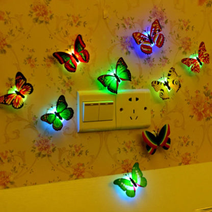 Butterfly Night Lights 3D Butterfly Wall Sticker Lamps Luminous LED Home Decoration Light