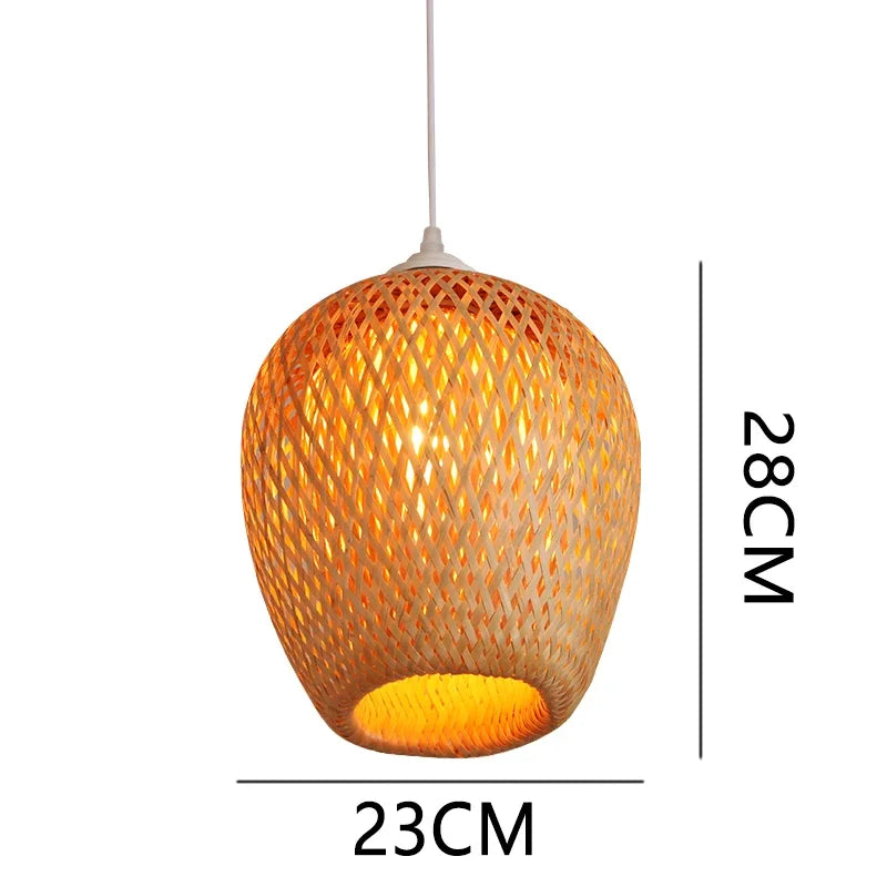 Retro Hand Woven Bamboo Chandelier Chinese style Droplight Hotel, Bedroom, Living room, Art Decor pendant Light