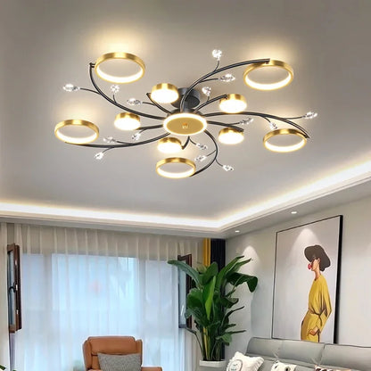 Royal Nordic Glass Ceiling Chandelier in Black and Gold - the perfect Ceiling Light for your Living Room or Bedroom