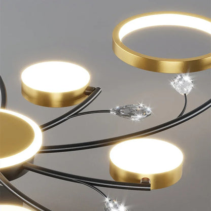 Royal Nordic Glass Ceiling Chandelier in Black and Gold - the perfect Ceiling Light for your Living Room or Bedroom