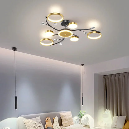 Royal Nordic Glass Ceiling Chandelier in Black and Gold - the perfect Ceiling Light for your Living Room or Bedroom