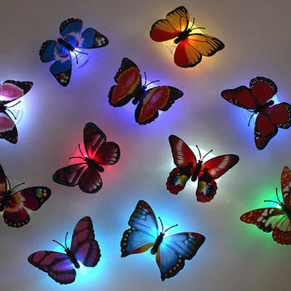 Butterfly Night Lights 3D Butterfly Wall Sticker Lamps Luminous LED Home Decoration Light