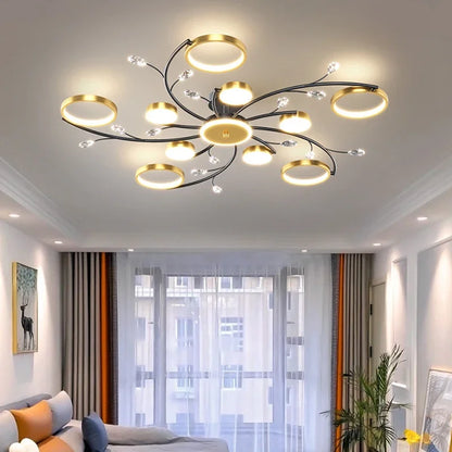 Royal Nordic Glass Ceiling Chandelier in Black and Gold - the perfect Ceiling Light for your Living Room or Bedroom