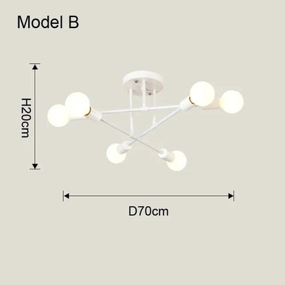 Ceiling Chandelier Metalic LED Light Frame Suitable for Bedrooms Living Rooms