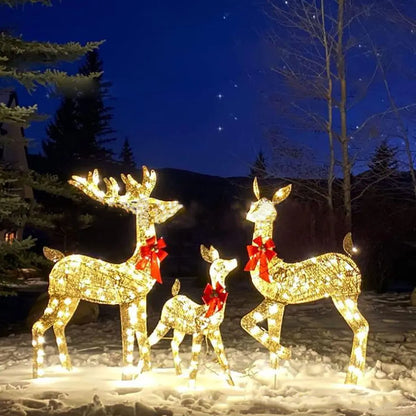 Christmas Garden Decor with 3 piece LED Reindeers