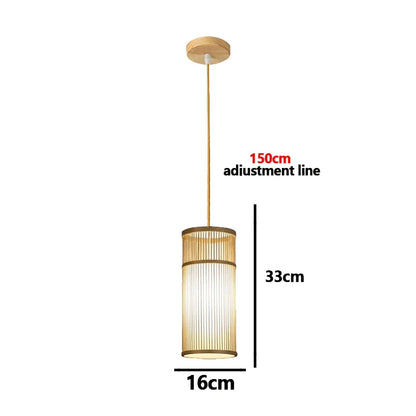 Retro Hand Woven Bamboo Chandelier Chinese style Droplight Hotel, Bedroom, Living room, Art Decor pendant Light