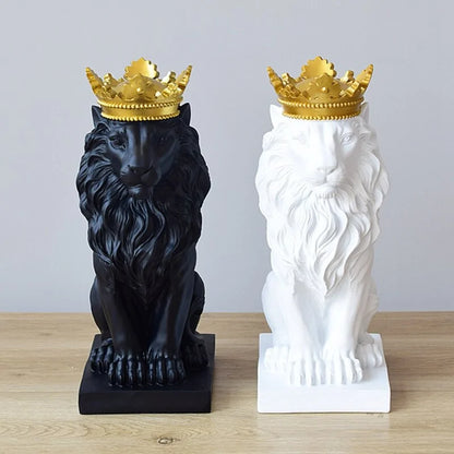 Abstract Crown Lion Sculpture