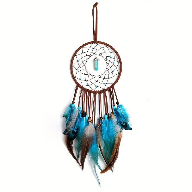 Bohemian LED Dream Catcher - Handmade Feather Night Light, Serene Wall Decor Gift for Home & Office