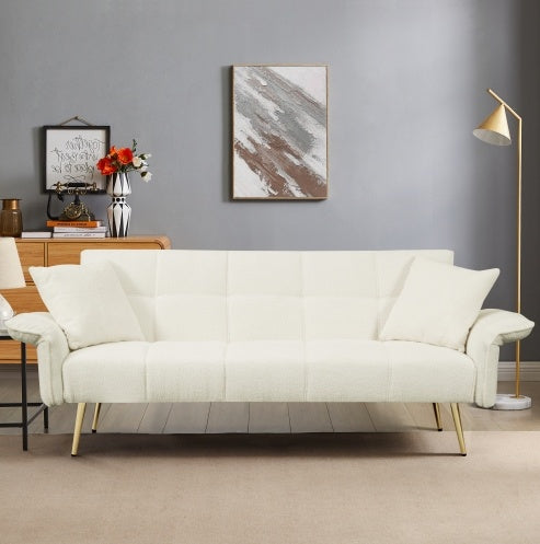 Futon Sofa Bed Convertible Double Sofa Bed With Folding Armrests For Living Rooms And Small Spaces