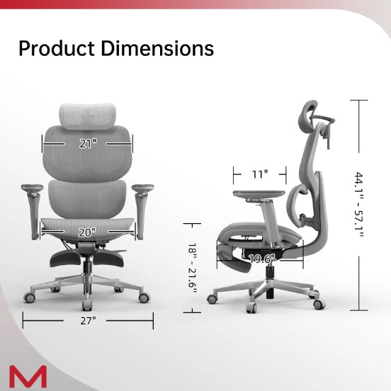 Ergonomic High-Back Mesh Office Chair with Adjustable Headrest & Lumbar Support